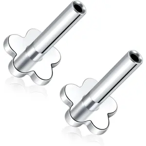 18G 16G Threadless G23 Titanium Replacement  Bar Flat  Stud Earrings for Nose Helix Cartilage Tragus Conch Lobe Labret Medusa   for Women Men