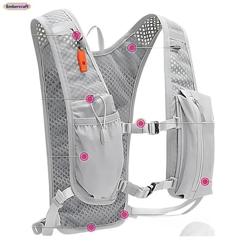 Unisex Soft Quick-Drying Adjustable Vest-Style Hydration Pack - Runners' Water Backpack with Bottle Holder for Outdoor Running, Hiking