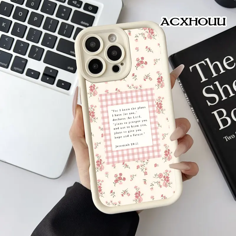 Softcase for iPhone 17 16 E Pro Max 15 Plus 14 13 12 11 XS XR Jeremiah 2911 Floral Coquette Pastel Design Shockproof Lightweight Protective Case