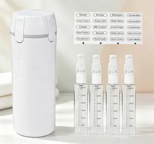 4-in-1 Leak-Proof Travel Dispenser Bottles with Secure Lock Design, Secure Lock Leak Resistant Refillable Containers, Bpa Free Portable Liquid Dispenser With Scale Mark, Practical Bottles For Business Trip Camping Outdoor Journey.whimsical home decor