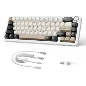 ATTACK SHARK X66 60% Wireless Mechanical Keyboard, Hot Swappable Gasket Mount Keyboard with Volume Knob, Mini 66 Keys RGB Gaming Keyboard, Durable Keyboard for Win
