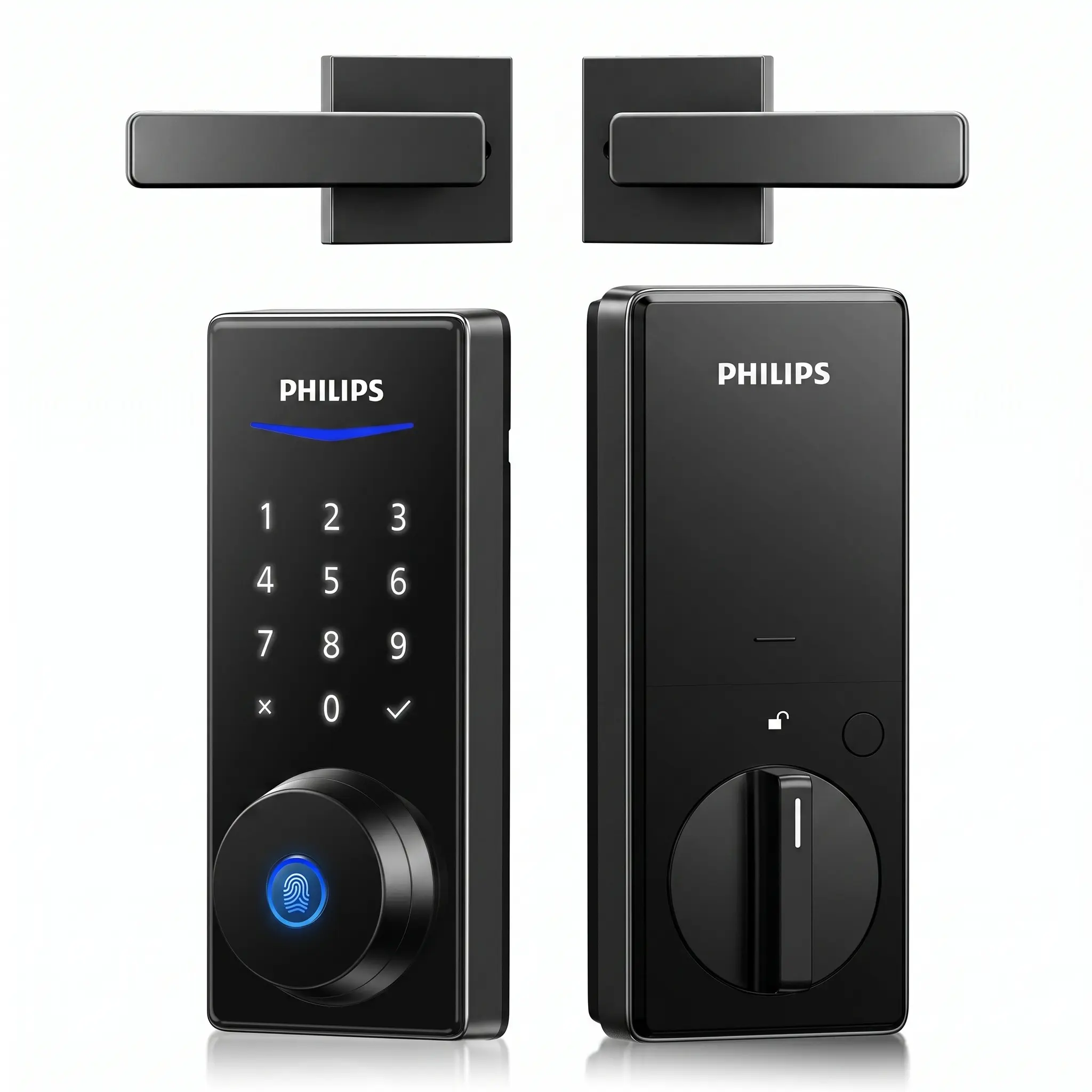Philips Aluminum Door Keypad Lock Set - Smart Deadbolt with 2 Lever Handles, Digital Front Door Solution, Durable Hardware Security Lock, Digital Lock For Front Door