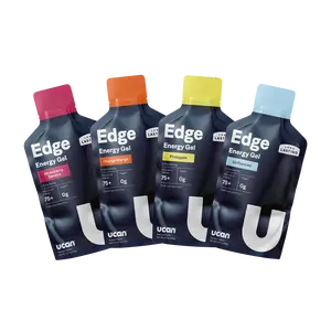 UCAN Energy Gel Starter Pack - 4 Gels in Assorted Flavors - Strawberry Banana, Orange Mango, Pineapple, Original, Crash-Free Energy, No Sugar, Easy on  the Stomach