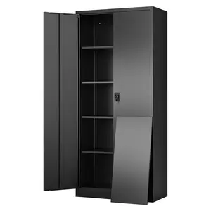 Yizosh Metal Garage Storage Cabinet with Locking Doors and 2 Drawers, Heavy Duty Steel Tool Cabinet with Pegboard, 71" - Lockable Cabinets for Garage, Warehouse, Basement