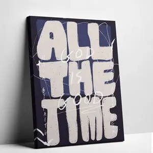 God is always good. Inspirational Christian wall art print. Faith-based decor. Navy blue. Bible verse art. Modern Christian decor. Trendy.