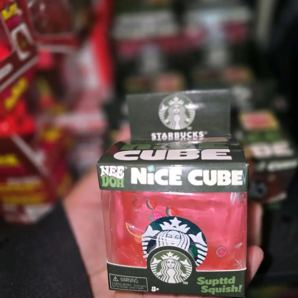 Starbucks Nice Cube Squishy Toy, Soft Stress Relief Fidget Toy for Kids