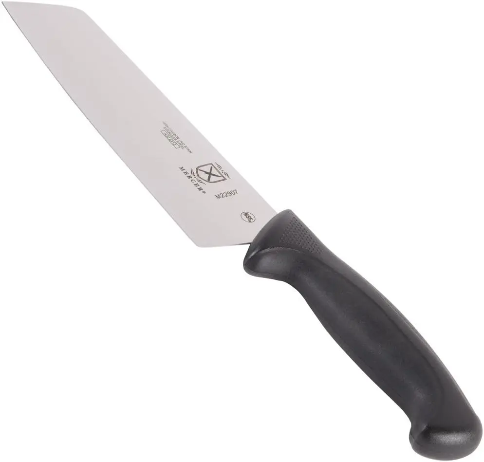 Mercer Culinary Millennia 7-in Ambidextrous Usuba Knife - High Carbon Japanese Steel Blade, Ergonomic Design, Kitchen Knives for Home Cooks, Chopping, Preparing Vegetables, Everyday Cooking, Hand Wash Only