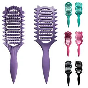 Two-piece pack Curly Hair Brush & Curl Defining Brush – Easily Detangles Knots with Less Pulling – Styles Wet or Dry Hair, Tames Frizz for All Curl Types