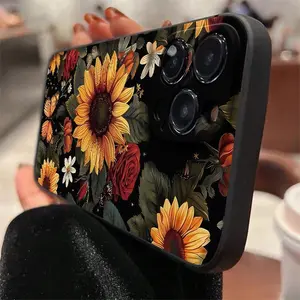 Sunflower Pattern Phone Case, Anti-drop Decorative Phone Protector Cover,Phone Case suitable for 17/16/15/14/13/12/11pro promax plus air