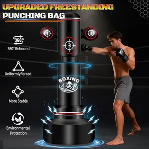 Heavy Boxing Bag with Stand for Adult Teens, 70'' Freestanding Punching Bag with Boxing Gloves, Men Women Standing Kickboxing Bag, Kickboxing Bags for Beginners Training MMA Muay Thai Fitness Home Gym