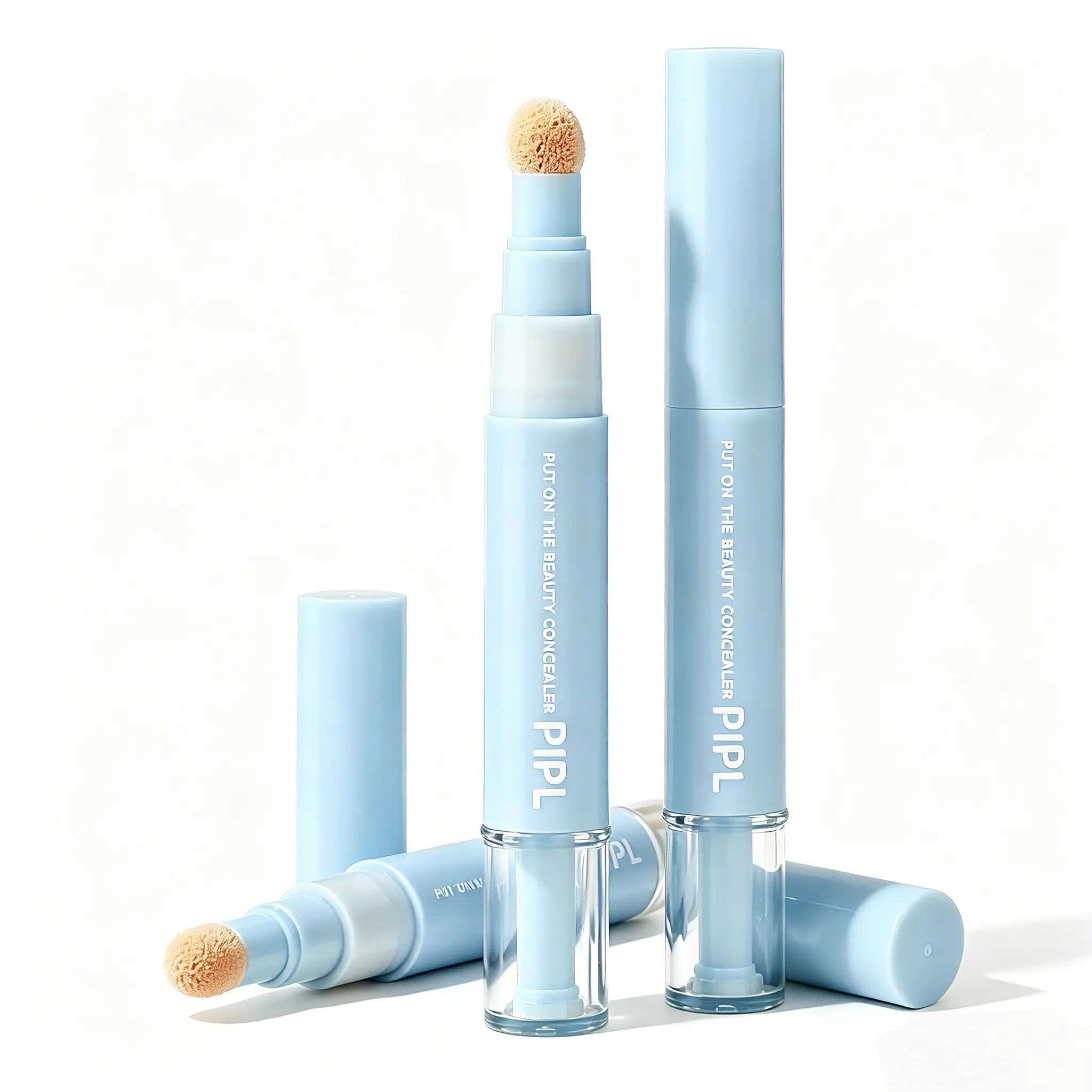 Hyaluronic Acid Sensitive Skin Liquid Concealer - Gentle, Hydrating, Matte, Blendable, Lightweight, Waterproof, Long-Lasting, Brush-Free, Brightening, Full Coverage, Fixes Uneven Skin Tone, All Day Waterproof Makeup, Cold Powder White Finish