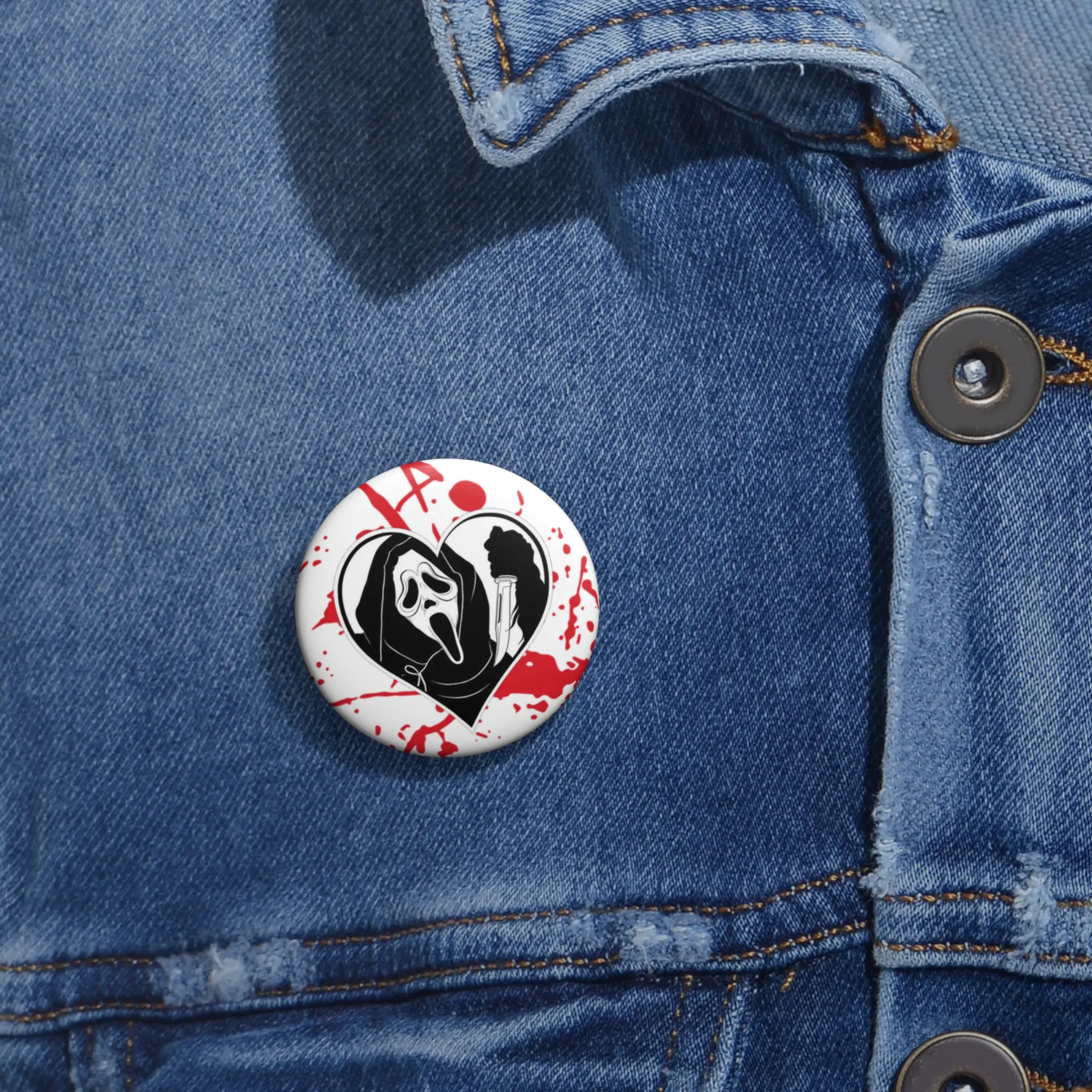 Custom Horror Pin Buttons - Spooky Accessories for Halloween, Gift for Horror Fans, Unique Collectibles, Indie Style Badges