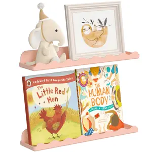 Lifewit Kids Bookshelf, 15" Floating Shelves for Wall Mounted Nursery Decor with Baby/Toddler/Children Books and Toy Hanging Rack Living Room Storage