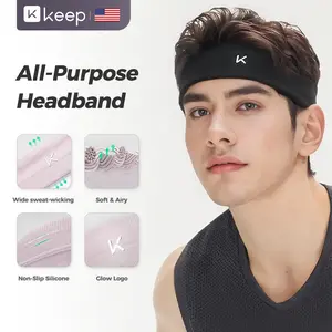 KEEP Sweat Bands Headbands for Workout, Women's Fashion Non Slip Headband, Moisture Wicking Sweatband for Sports Running Athletic Yoga Men and Women
