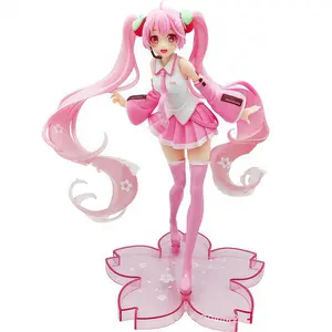 Hatsune Miku action figure Sakura Hatsune pink beautiful girl model car decoration birthday ornaments gift Cute Resin Lazy Yoga Monsters Figurines