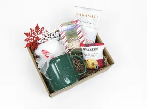 Holiday Indulgence & Cheer Gift Box with Assorted Treats and Decorations
