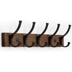 Coat Rack Wall Mount, 16.5 Inches  Coat Hooks, Wall Hooks for , Hat Rack Bag Hanger Key Holder for Wall, Purse Hanger Towel Racks for Bathroom (1Pack, Brown)