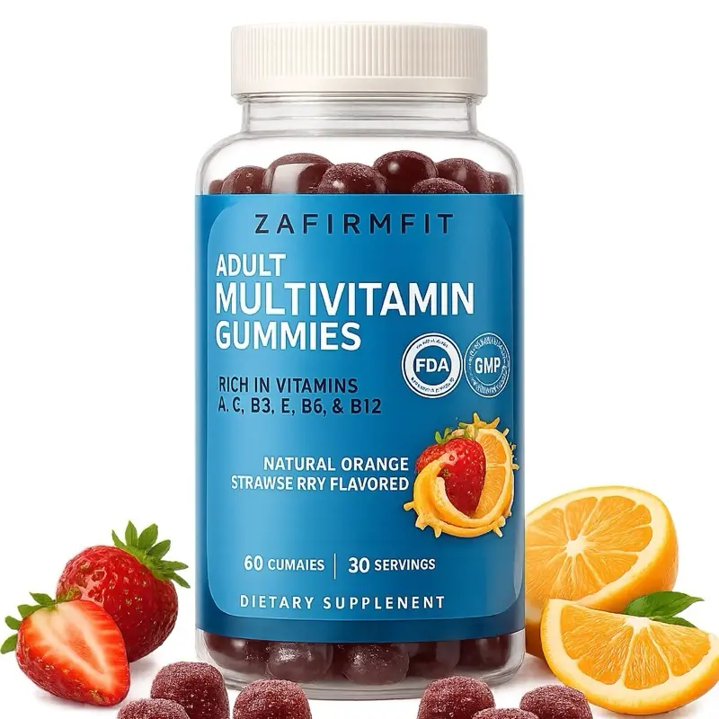 ZAFIRMFIT Adult Multivitamin Gummies - 60 Count, Fortified with Vitamins A, C, D3, E, B6, and B12