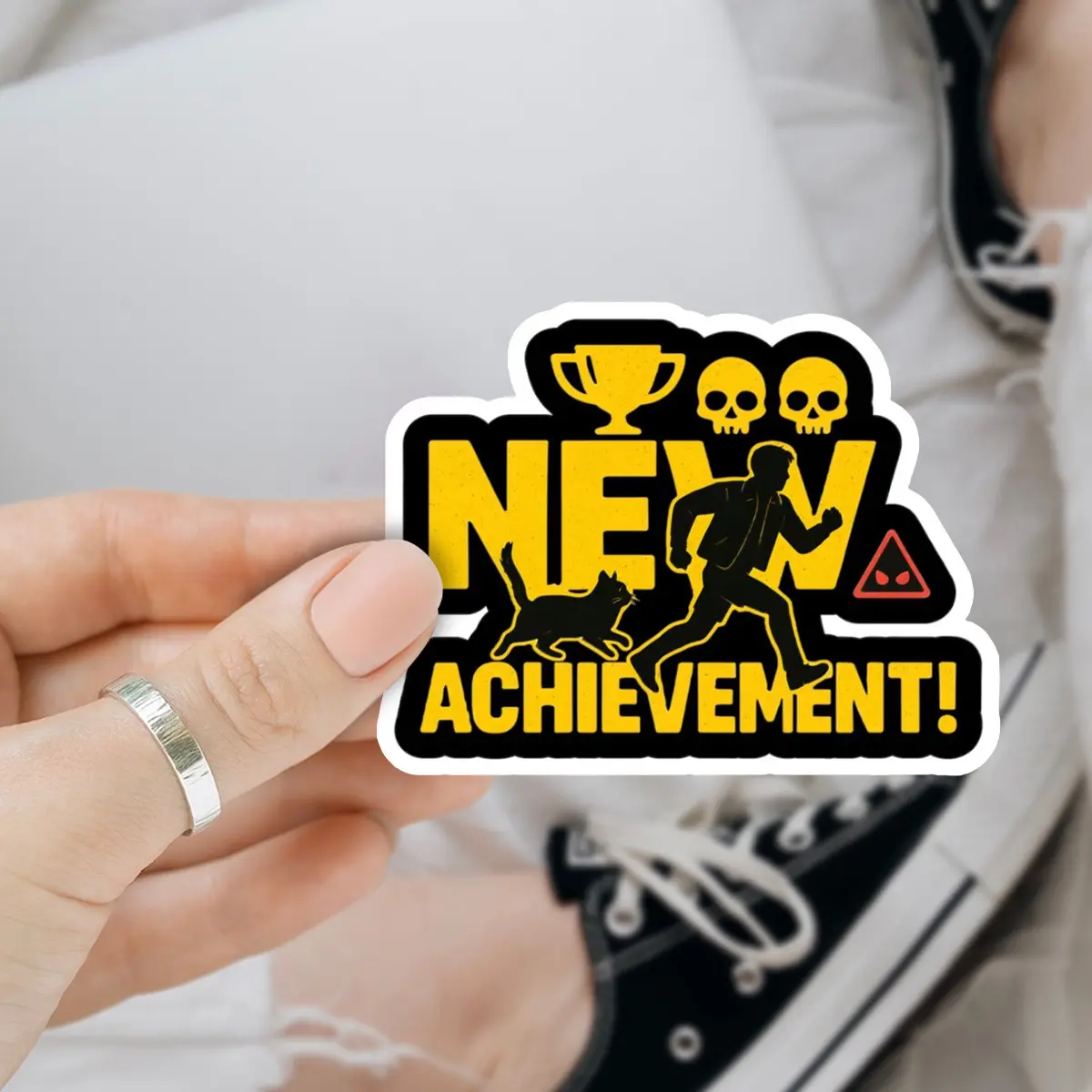New Achievement 3 inches Sticker, Waterproof Sticker for Laptop Water Bottle Book