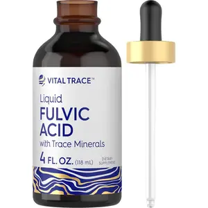 Carlyle Fulvic Acid Drops 4 fl oz | Liquid Trace Minerals | Ionic Supplement | Vegetarian, Non-GMO & Gluten Free | By Vital Trace