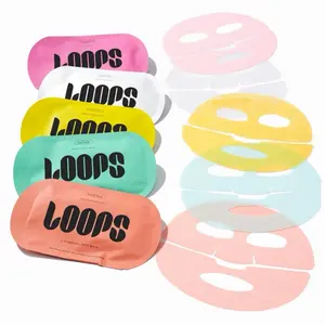 LOOPS Hydrogel Face Masks Variety Kit - 5 Count, Rejuvenating Brightening Anti-Acne Safe Face Masks for All Skin Types