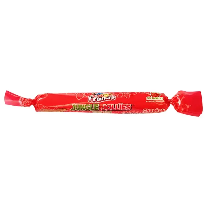 Jungle Jollies Soft Candy, Sweet Chewy Strawberry Fruit Flavored Themed Candies, 48-Piece Individually Wrapped Box, Low Fat Tropical On-the-Go Snack