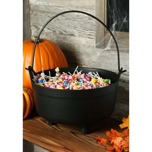 Black 14-Inch Cauldron Halloween Decoration