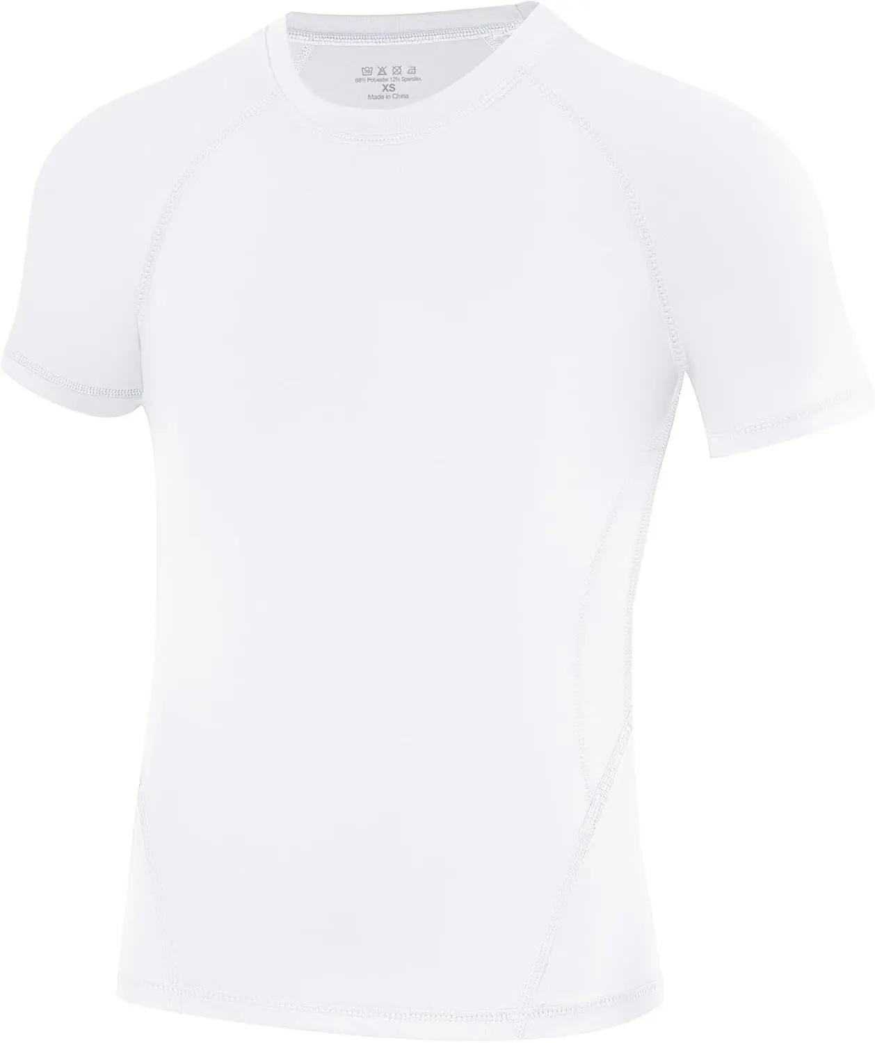 Boys' Short Sleeve Compression Shirt - Youth Athletic Quick Dry Base Layer Undershirt, Compression Garment, Dry Fit Shirt, Lightweight Fabrics, Sporty Design, Clothes for Kids (Football, Basketball Use)