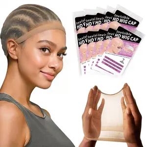 Skinlike Real HD Wig Cap for Women 20 Pieces Invisible and Sheer Breathable Ultra-thin Stretchy Stocking Caps for Lace Front Wigs All Summer Sweat-Proof Comfortable Secure Fit One Size Fits No Slip Daily Wear