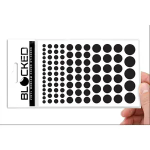 Vinyl Webcam Cover Stickers | 95 Restickable & Stackable  Covers | for  Camera-endable Devices | 5-Sizes | Black (Matte)