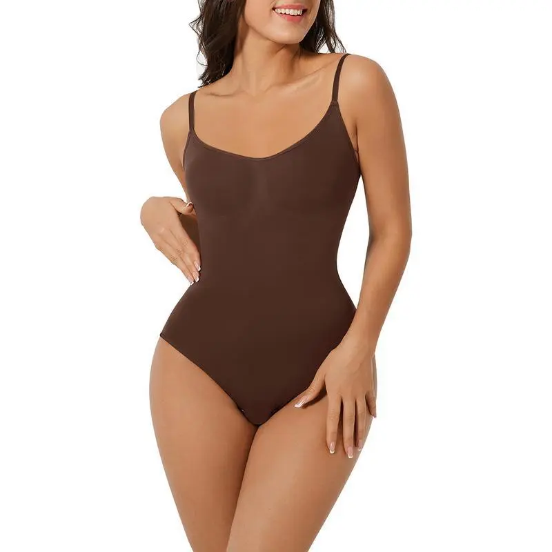 FeelinGirl Seamless Covered Bust Jumpsuit Thong Bodysuit Fit Womenswear Comfort Shapewear Basic 5 Breathable Hip #Summervibes