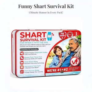 Funny Shart Survival Kit – Ultimate Poop Prank Gag Gift Set with Wet Wipes, Disposable Underwear, Tissues & Comedy Badge, Hilarious Novelty Potty Pack for Friends & Family