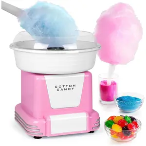 Candy Machine -Cotton Candy Maker With 2 Reusable Cones, 1 Sugar Scoop - Cotton Candy Machine for Kids Works with Flossing Sugar or Hard Candy for Fun & Convenience-Pink