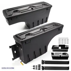 CROSSDESIGN Fit For 07-18 Chevy Silverado GMC Sierra Truck Bed Storage Box Toolbox Car RH+LH