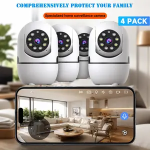 4-Pack Wireless Indoor Security Cameras with 355° Pan & Tilt, Night Vision, Motion Detection, Two-Way Audio, Baby & Pet Monitoring, Dual Band WiFi, Cloud & 256GB SD Support, Alexa Compatible
