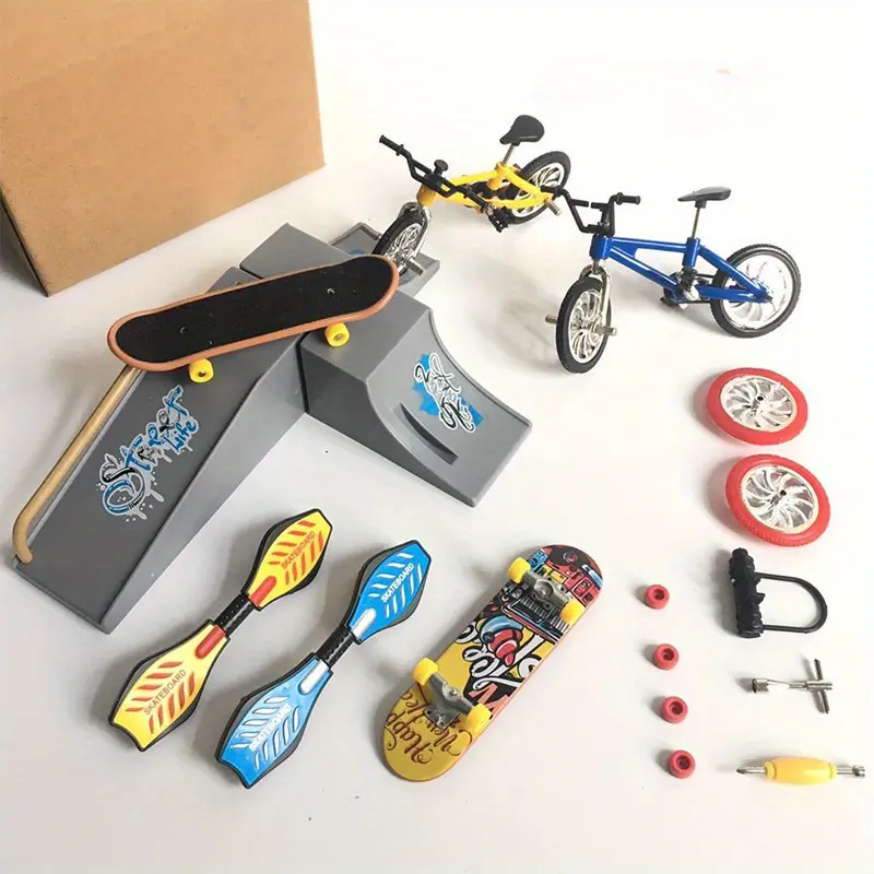 1pc Finger Toy Suit: Including Finger Skateboard, Finger Bike, Scooter, Wheels and Accessories-Perfect for DIY Fun 911502304