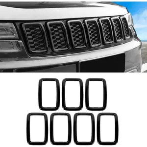 Grille Inserts ABS Grill Cover Trim Kit for 2017-2021Jeep Grand Cherokee WK2, Black