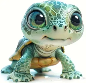 Cute Turtle Waterproof Car Stickers, 3.94-Inch Green Vinyl Decals, 1-Pack – Glossy Finish, Decorative Stickers for Vehicles, Laptops, Walls & Refrigerators