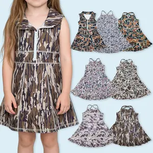 Girls camouflage active wear yoga dress athletic dress