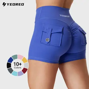 YEOREO CoreFlex Women High Waist Biker Shorts With Pockets Contoured Seam Gym Shorts summervibes Side Seam Sweatshorts