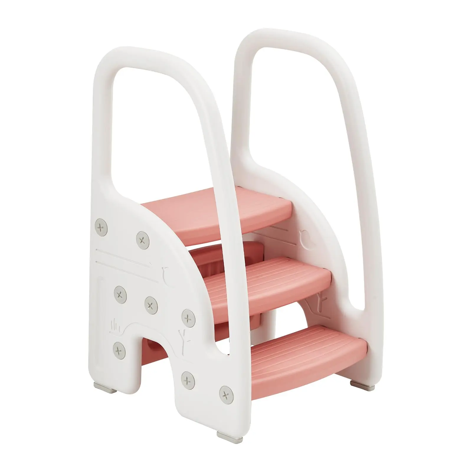 Garvee Toddler 3 Step Stool with Adjustable Height, Wide Non-Slip Pedals, Safety Handrails, and Standing Tower Learning Helper for Bathroom Sink, Kitchen, and Potty Use