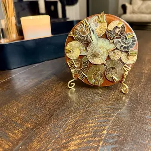 Ammonite Clock w/Stand