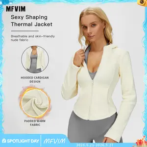 MFVIM Women's Solid High Neck Zip-Up Quick-Dry Long-Sleeve Sports Crop Jacket, Athleisure Style Gymclothes Yoga Jacket Top for Yoga, Gym, All-Season Athletic Outerwear