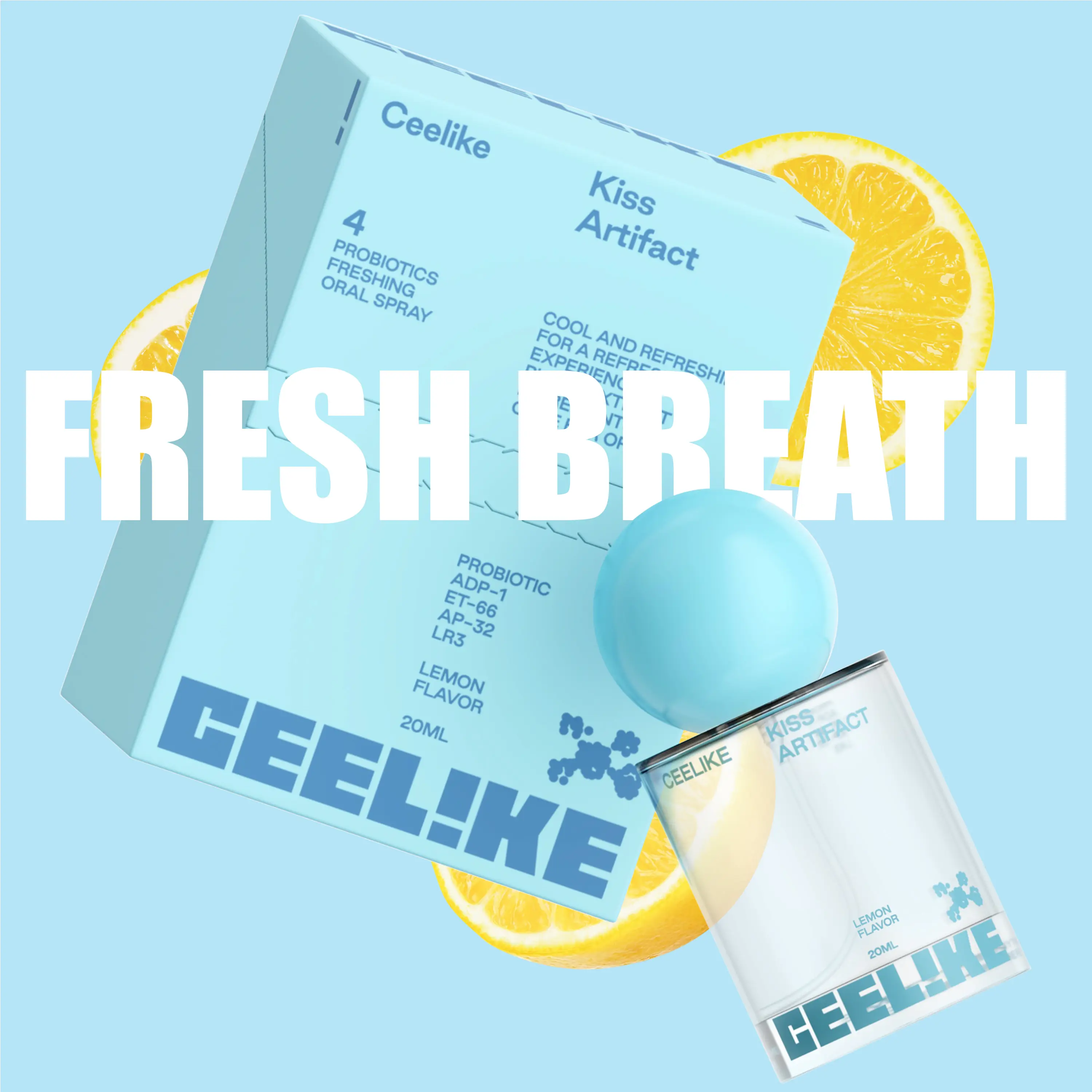 CEELIKE Lemon Oral Spray | 20ml for Long-Lasting Freshness | Sugar-Free & Portable Breath Freshener