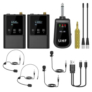 Dual Wireless Microphone System with Rechargeable Bodypack Transmitter & Receiver Handheld Voice Changer Smart Assistant ENC Trucker Bluetooth Quran Speaker LED Light Frame Auto Clicker for Professional Use live streaming mic multifunctional portable