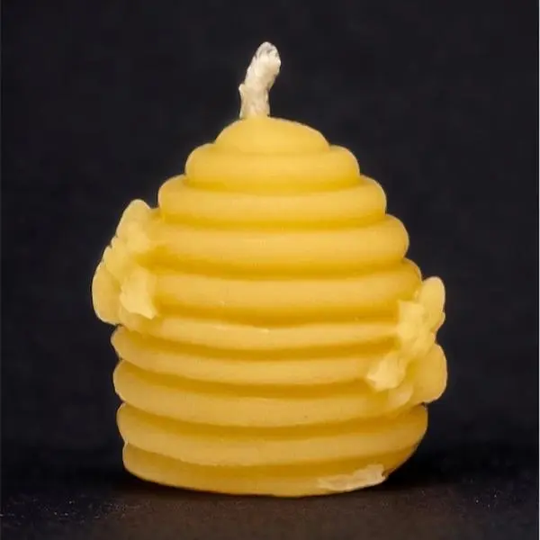 Vintage inspired Skep Beehive 100% Hand Poured Beeswax Candle - Unique Gift for beekeepers - Sustainable Home Decor Traditional Decorative Guy Decoration Aroma Flowers Light Wick Ornaments Freshener Scented