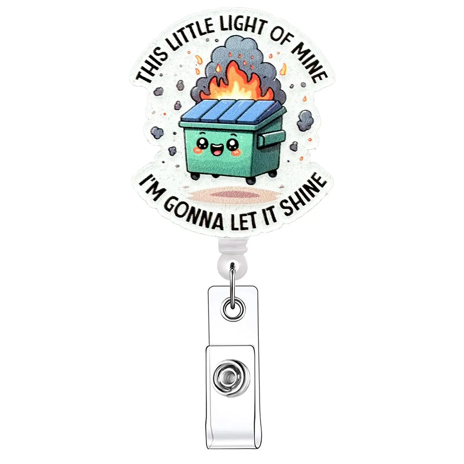 Cute Trash Can Design Badge Holder, 1 Count/20pcs Retractable Badge Reel with Clip, ID Holder for Nurses, Doctors, Students & Office Staff, Badge Deco