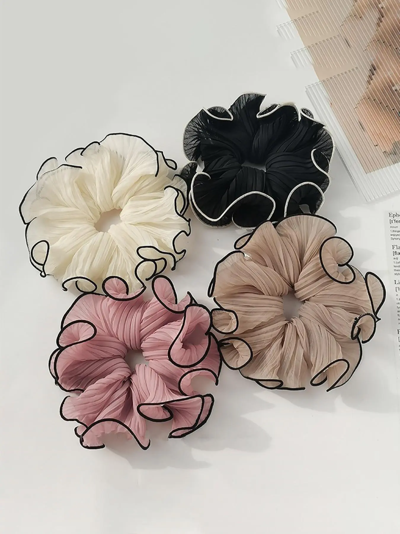 Solid Color Scrunchie, High Stretch Hair Tie for Women & Girls, Minimalist Headwear Suitable for Thick Hair for Party, Daily Clothing Decor Scrunchies, Elastic Hair Accessory, Elastic Band Scrunchie, Thick Hair Ties