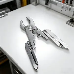 1PC, multifunctional small tool, lockless folding knife, integrated functions such as screwdriver, card retrieval needle, small pliers, etc., compact size, easy to store or carry, suitable for outdoor or home use, holiday gift