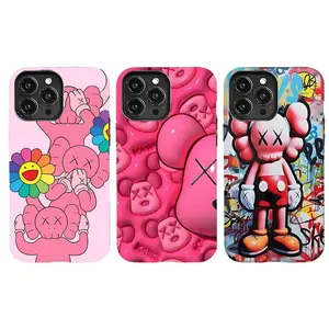 Kaws Graffiti Rubber Phone Case, Shockproof & Tough Accessory for iPhone 11 12 13 14 15 16 17 Pro Max Plus, Compatible with Smartphones, Cellphones & Handheld Devices